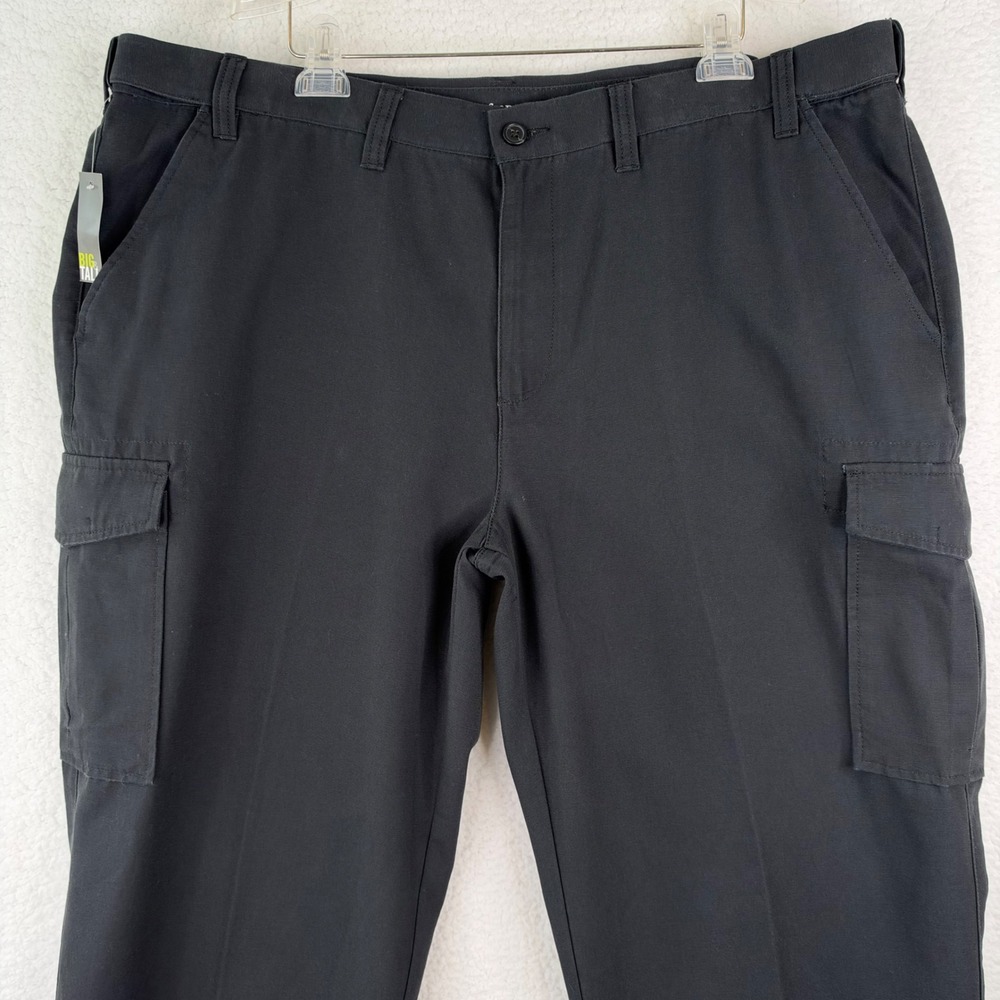 Croft & Barrow Mens Big & Tall Canvas Cargo Pants 46x34 Black Workwear Casual